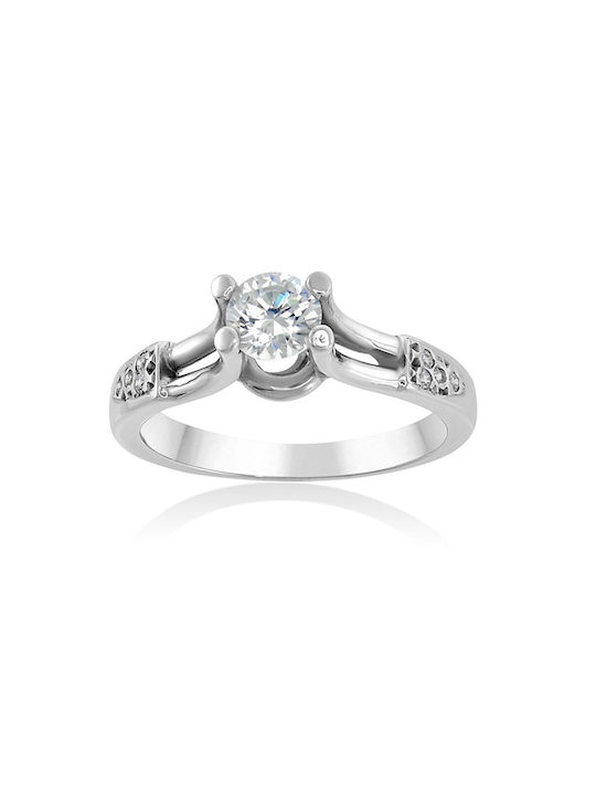 Antwnakakis Single Stone from White Gold 14K