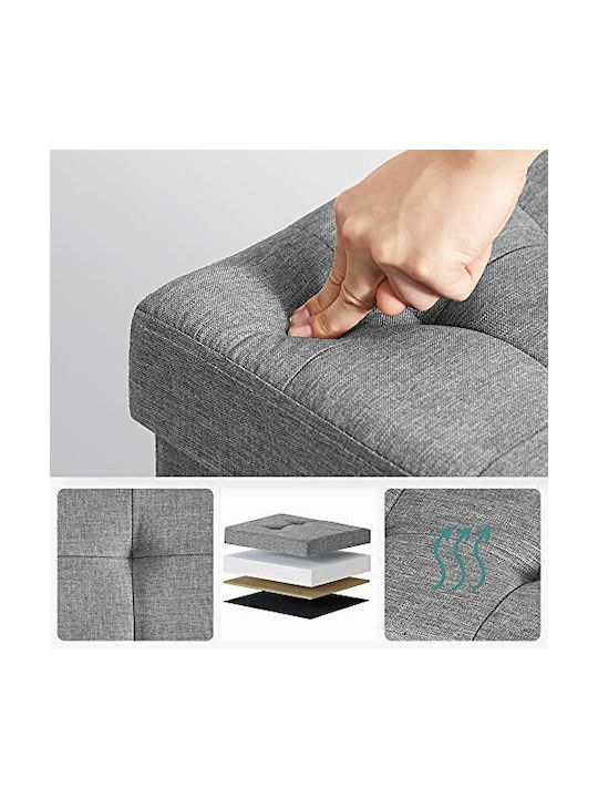 Stool Bench Stool With Storage Space Wooden Gray 76x38x40cm