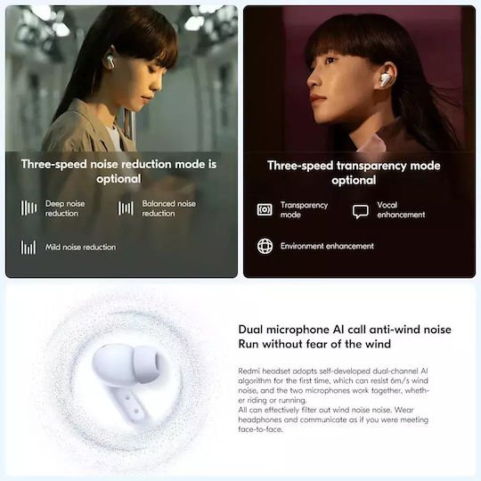 Xiaomi Redmi Buds 5 Bluetooth Handsfree Ακουστικά με Αντοχή στον Ιδρώτα και Θήκη Φόρτισης Μαύρα