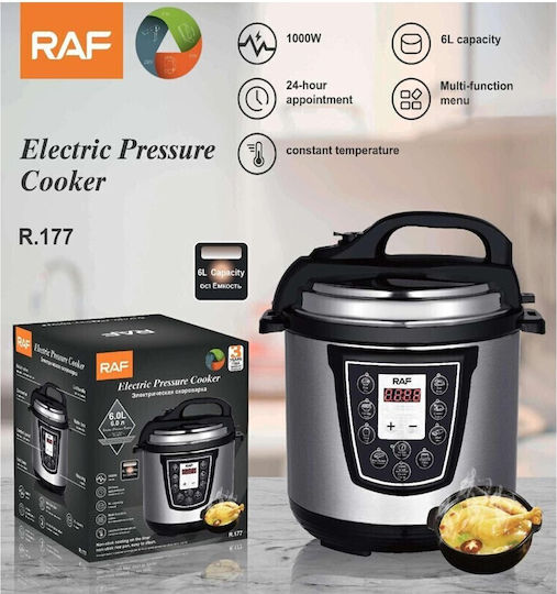 Raf Πολυμάγειρας 1000W με Χωρητικότητα 6lt Ασημί