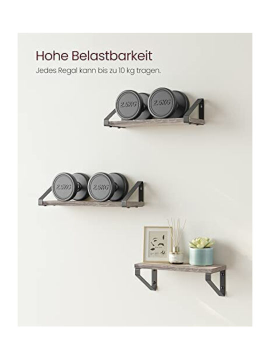 Gray Black Wall Shelves (3 Pieces) 40x12x11cm