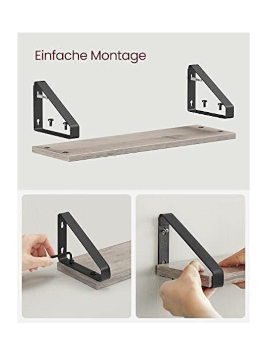 Gray Black Wall Shelves (3 Pieces) 40x12x11cm