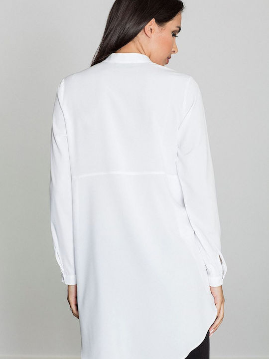 Figl M545 Women's Monochrome Long Sleeve Shirt White 111147