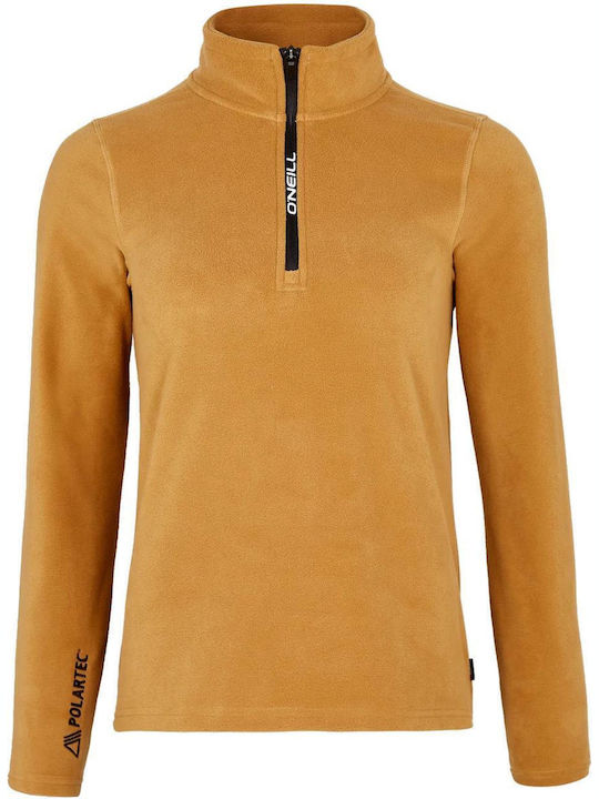 Χειμερινή Γυναικεία Fleece Μπλούζα Μακρυμάνικη Rich Caramel