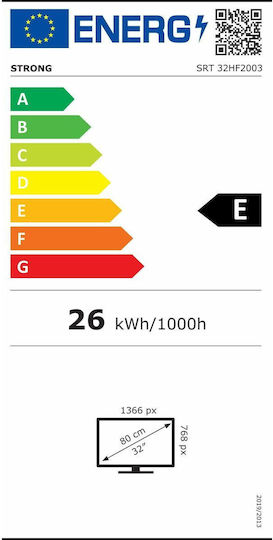 Strong Smart Τηλεόραση 32" HD Ready LED SRT 32HF2003 HDR (2023)