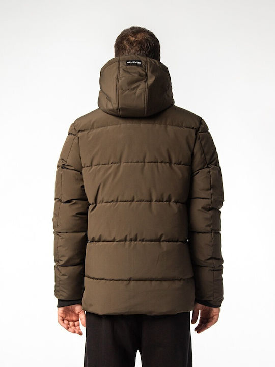 Be:Nation Men's Winter Puffer Jacket Khaki