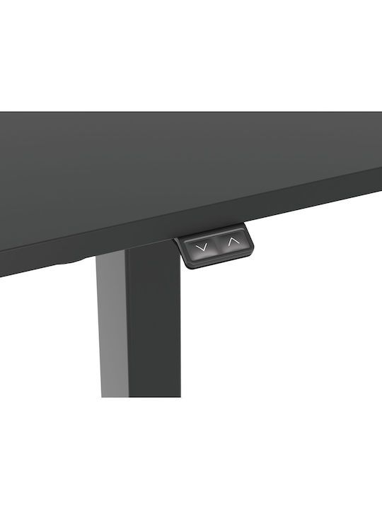 Schreibtisch Holz Black mit Metallbeinen & verstellbarer Höhe 118x60x120cm