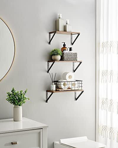 Ράφι Rustic Brown and Black 35x15x12εκ.