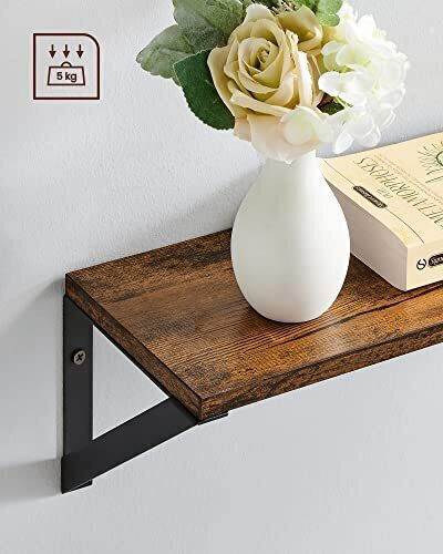 Ράφι Rustic Brown and Black 35x15x12εκ.