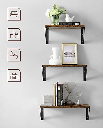 Ράφι Rustic Brown and Black 35x15x12εκ.