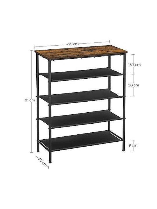 Метален Обувна рафт 75x30x91см