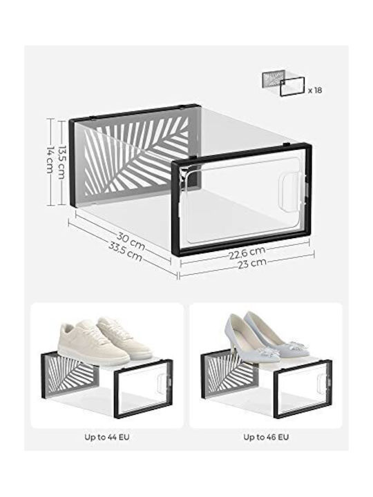 Plastic Shoe Organizer Black 30x22.6x13.5cm