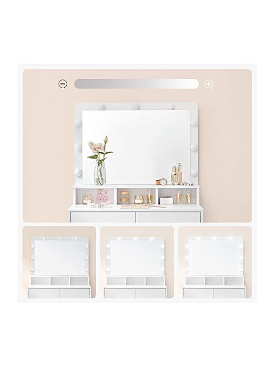 Schminktisch Hölzern White mit Spiegel 80x40x140cm