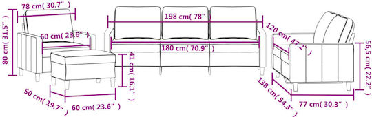 Σετ Σαλονιού 3-Sitzer & 2-Sitzer & Sessel & Hocker
