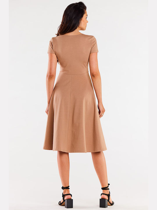 Infinite You Midi Kleid Beige