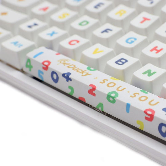 Ducky X SOU SOU One 2 Gaming Μηχανικό Πληκτρολόγιο 60% με Cherry MX Silver διακόπτες και RGB φωτισμό (Αγγλικό US) Λευκό
