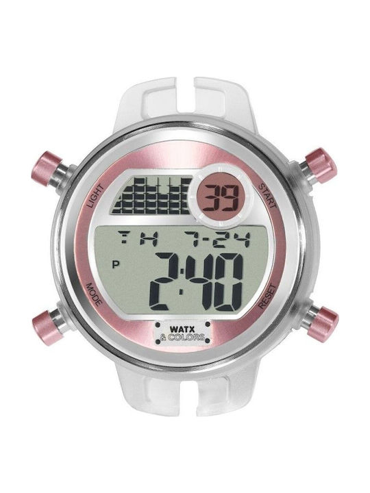 WATX & CO Ψηφιακό Γυναικείο Ρολόι 43mm Μπαταρίας με Καουτσούκ Λουράκι