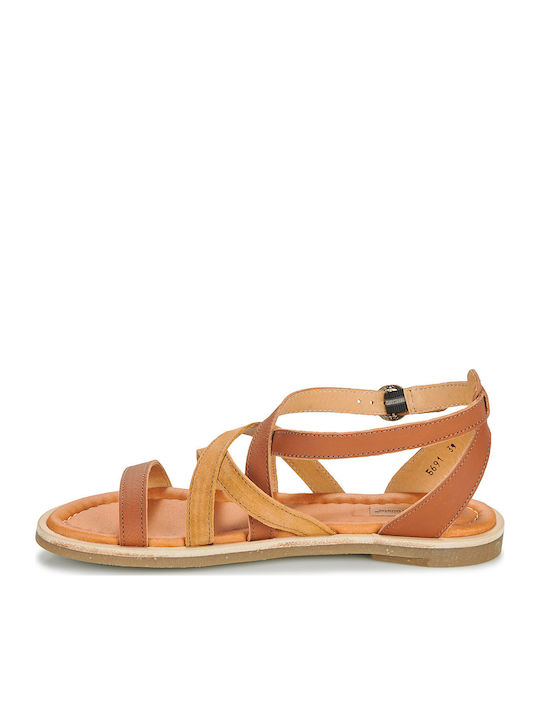 Flache Sandalen für Damen in Braun Farbe