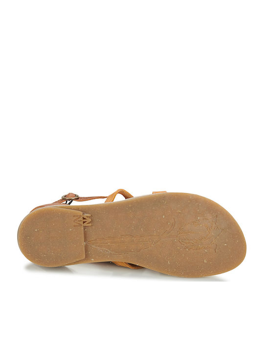 Flache Sandalen für Damen in Braun Farbe