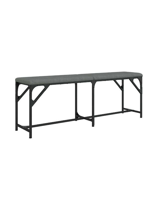 Dining Room Bench Gray 124x32x45cm