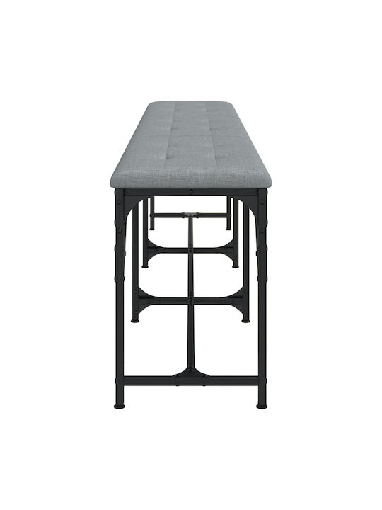 Dining Room Metallic Bench Gray 186x32x45cm