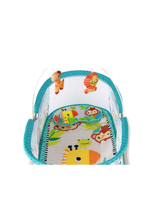 Lean Toys Λίκνο Bed Rocker Blue με Στρώμα