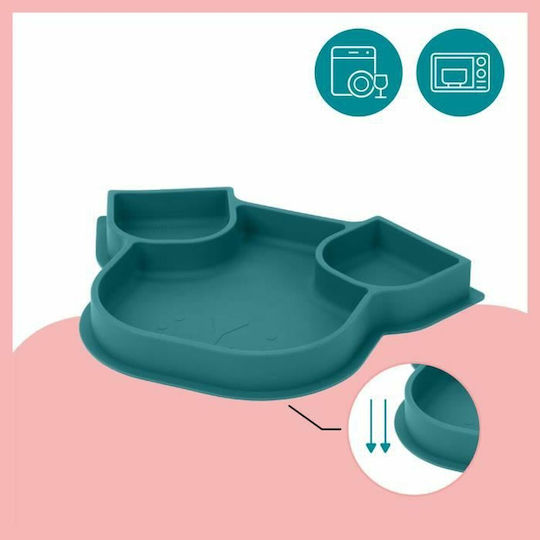 Babymoov Baby Food Plate made of Silicone Green