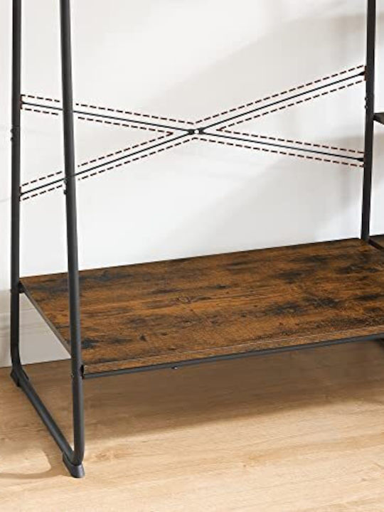 Vasagle Κρεμάστρα Δαπέδου από Μέταλλο Καφέ 45x120x160cm