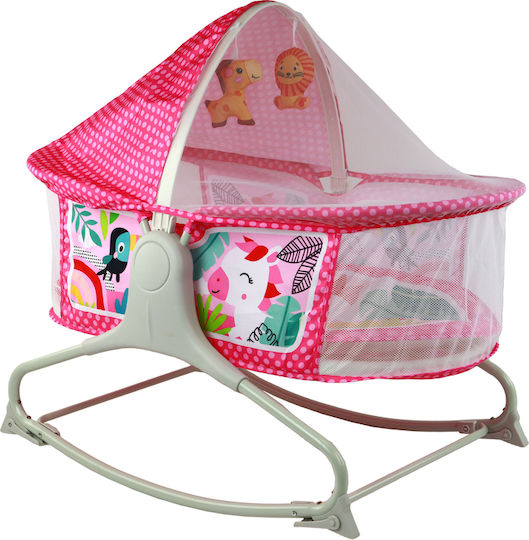 Lean Toys Λίκνο Bed Rocker με Στρώμα Pink