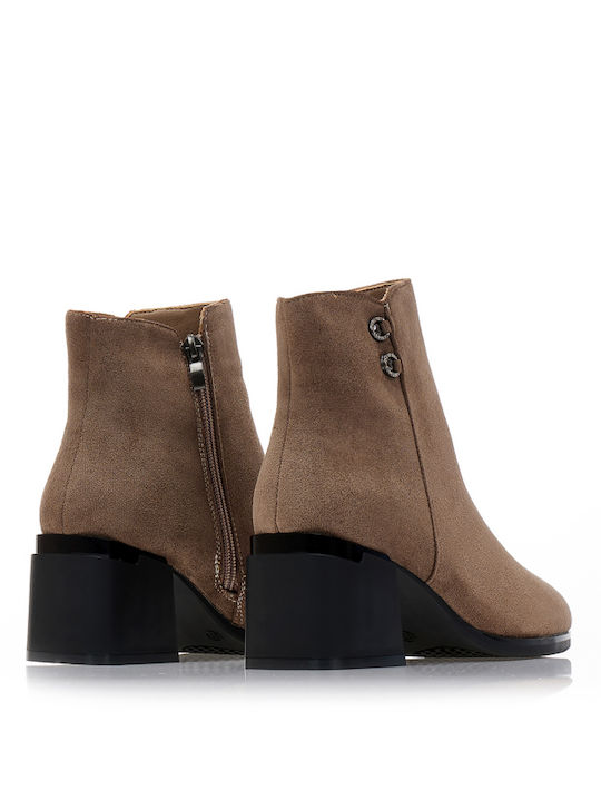Wildleder Stiefeletten Damen Braun