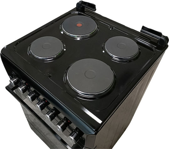 MultiHome MH-6149 Готварска печка 65лт с емайлирани котлони Ш60см. Black