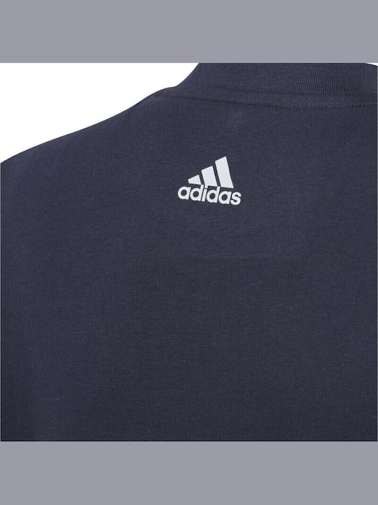 Kinderoberteile T-Shirt Marineblau Essentials Zwei-Farben Großer Logo