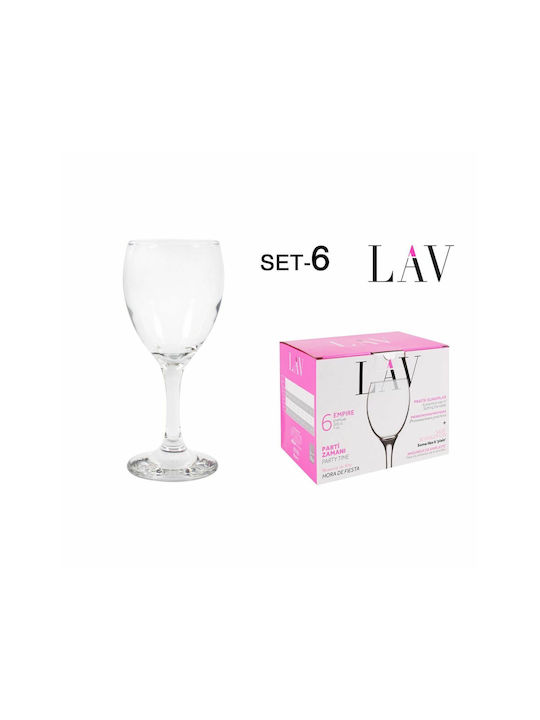 Gurallar Set of Glasses for White Wine made of Glass in White Color Stemmed 200ml 4pcs