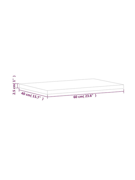 vidaXL Badezimmer-Unterschrank aus Massivholz Beech 60x40x2.5cm 356003 1Stück