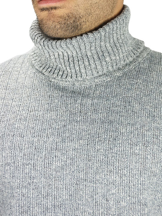 Lexton Mountain Men's Long Sleeve Sweater Turtleneck Light Grey