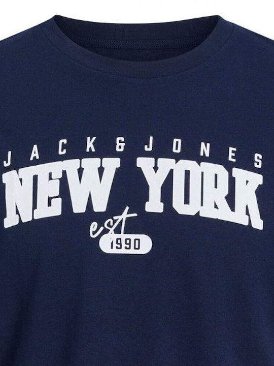 Jack & Jones T-shirt Bărbătesc cu Mânecă Scurtă BLUE