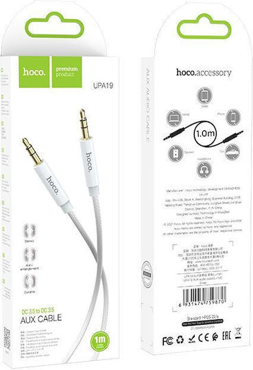 Hoco 3,5mm Klinkenkabel 3,5mm Stecker - 3,5mm Stecker Silber 1m HOC-UPA19-SL