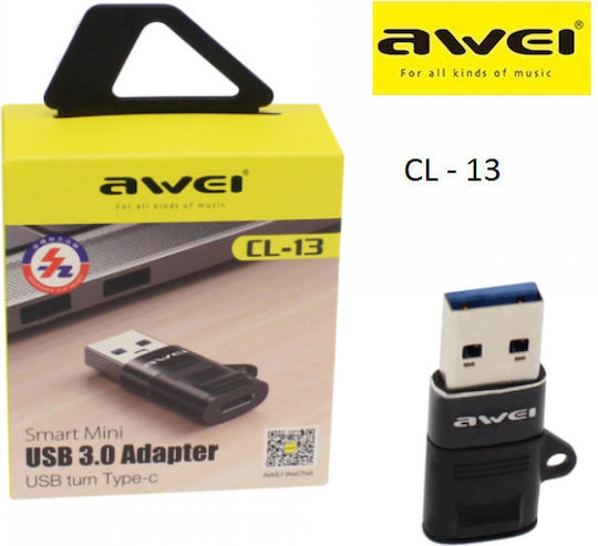 Awei Konverter USB-C männlich zu USB-A weiblich 1Stück 03001LDF00BK