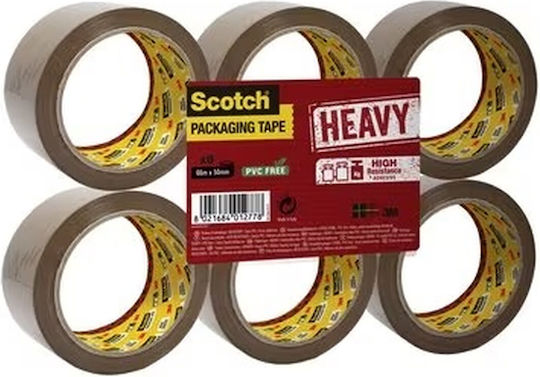 Scotch Αυτοκόλλητη Ταινία Καφέ 6mx50mm 6τμχ