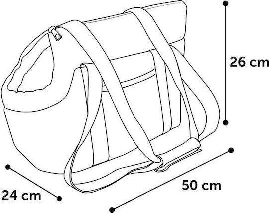 Flamingo Τσάντα Ώμου για Μεταφορά Σκύλου Γκρι Μ50xΠ26xΥ24εκ.