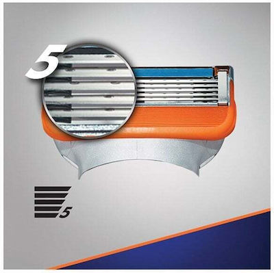 Gillette Fusion5 Capete de schimb cu 5 lame & Bandă lubrifiantă 4buc