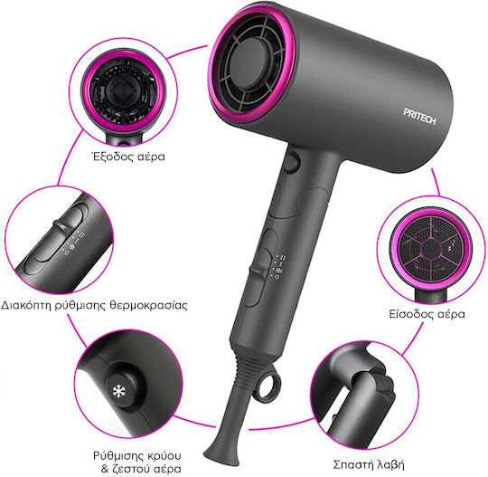PriTech Ingenious Design-Folding Handle Πιστολάκι Μαλλιών 1400W