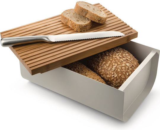 Alessi Matina BG03 Brotkasten mit Deckel Metallisch Dark Grey 34x21x14cm BG03 DG