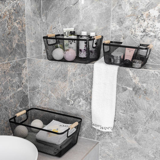 Estia Bamboo Essentials Ψωμιέρα Μεταλλική Μαύρη 30x21x14cm