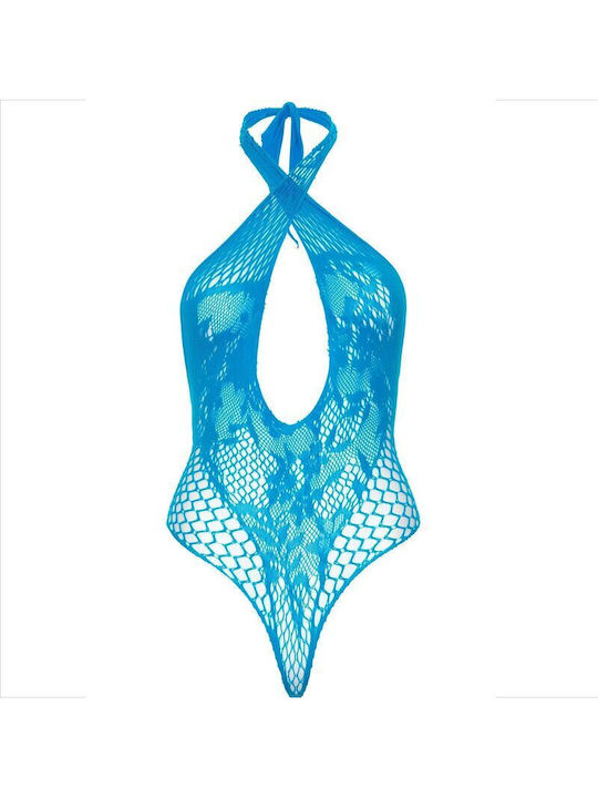 Leg Avenue Teddy Halter Lace Секси Боди Син