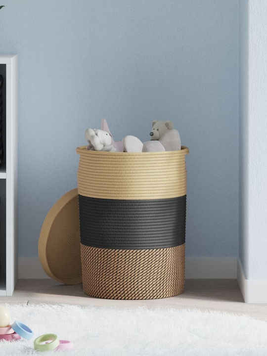 vidaXL Storage Basket Fabric with Lid Black 37x37x50cm 1pcs
