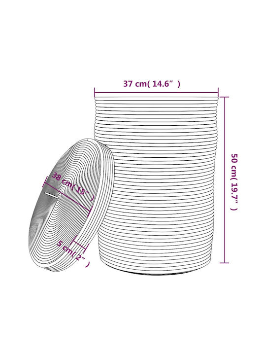 vidaXL Storage Basket Fabric with Lid Brown 37x37x50cm 1pcs