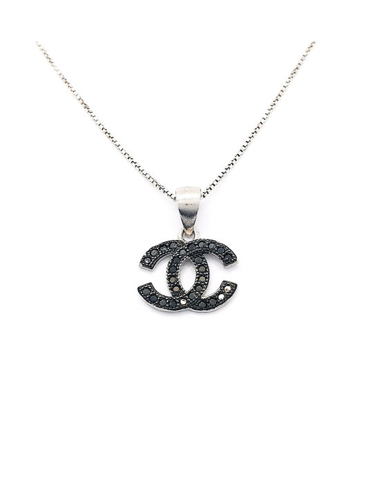 PS Silver Necklace from Silver with Zircon