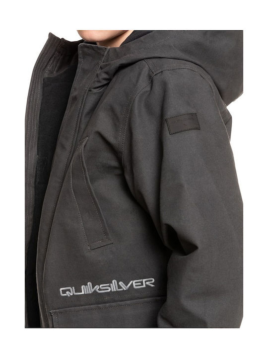 Quiksilver Waterproof Kids Parka with Hood Gray