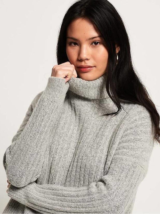 Superdry Women's Long Sleeve Sweater Turtleneck Gray